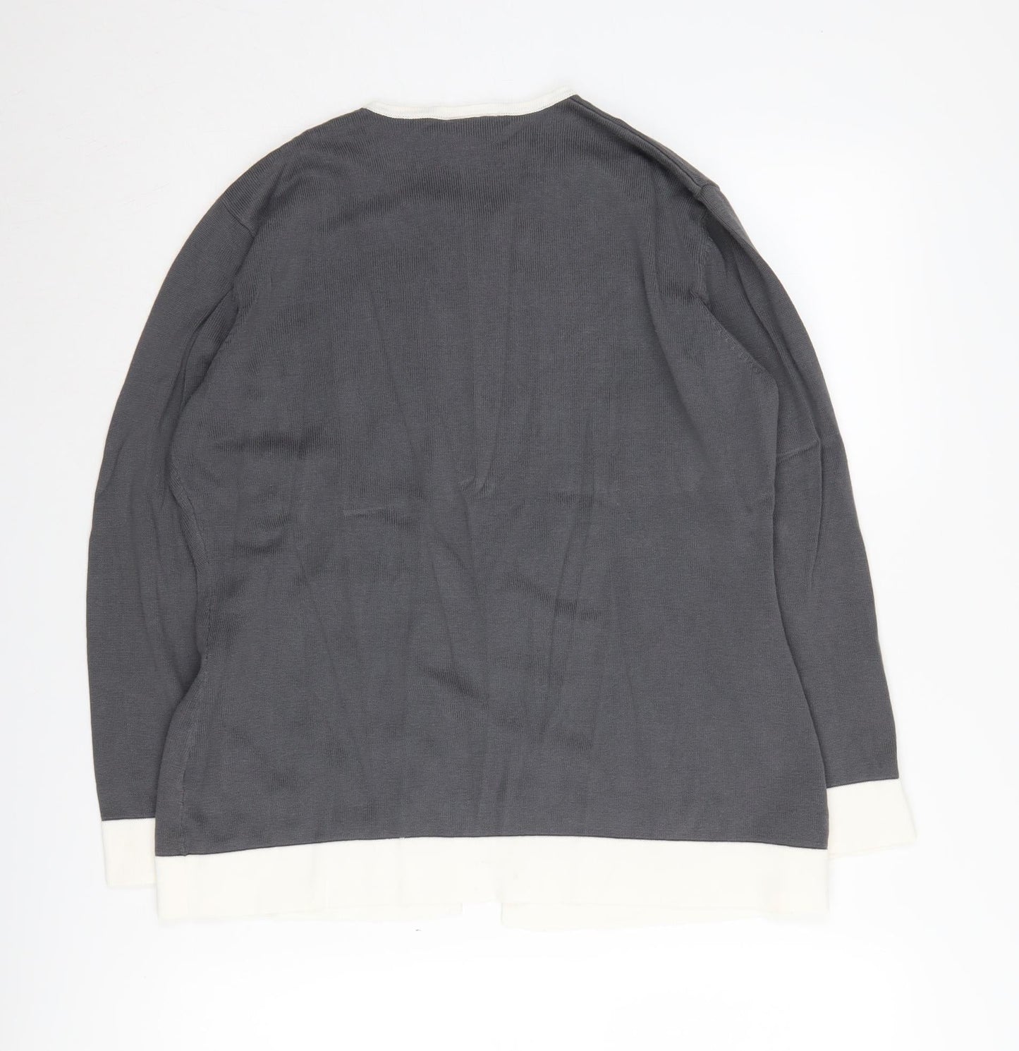 Eastex Women's Grey Cardigan Size 14 Regular Sleeve