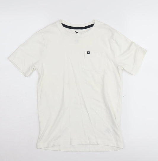 Abercrombie Kids Boys White Basic T-Shirt Size 9-10 Years