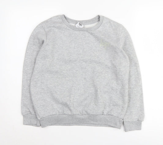 Hype Boys Grey Crew Neck Pullover Sweatshirt 13 Years