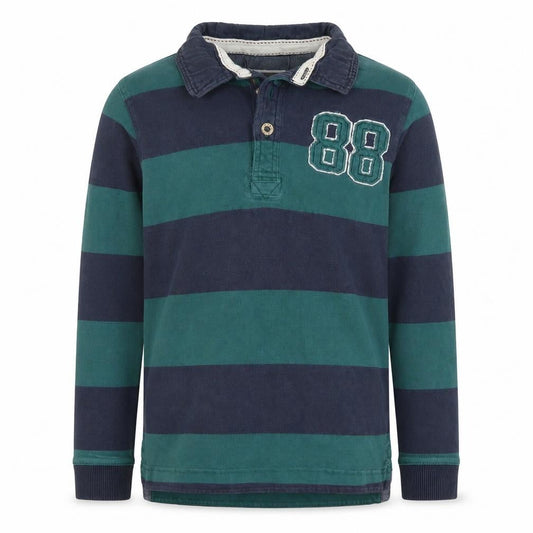 FatFace Boys Green Striped Polo Shirt 146cm - Cotton, Casual