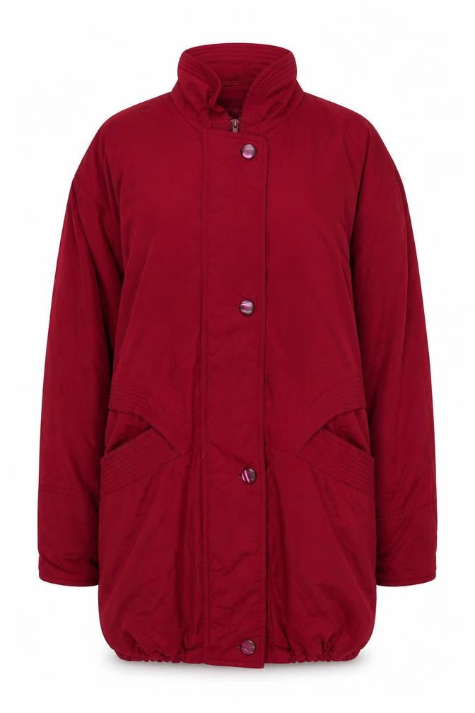 Klass Women's Red Puffer Jacket - Medium, Warm Casual Style