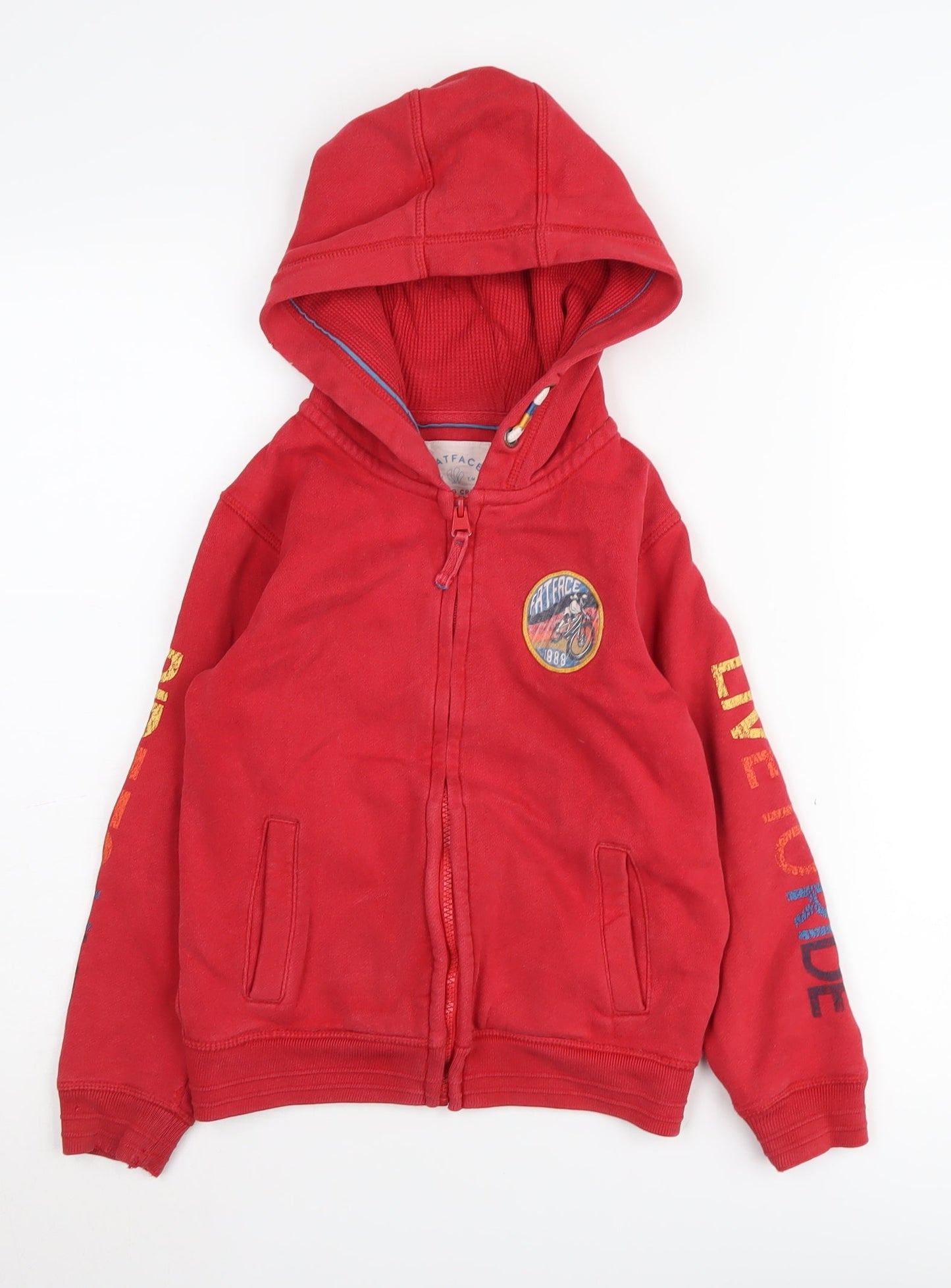 FatFace Boys Red Full Zip Hoodie 7-8 Years Sports Style