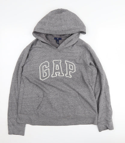 Gap Womens Grey Logo Pullover Hoodie, Size M