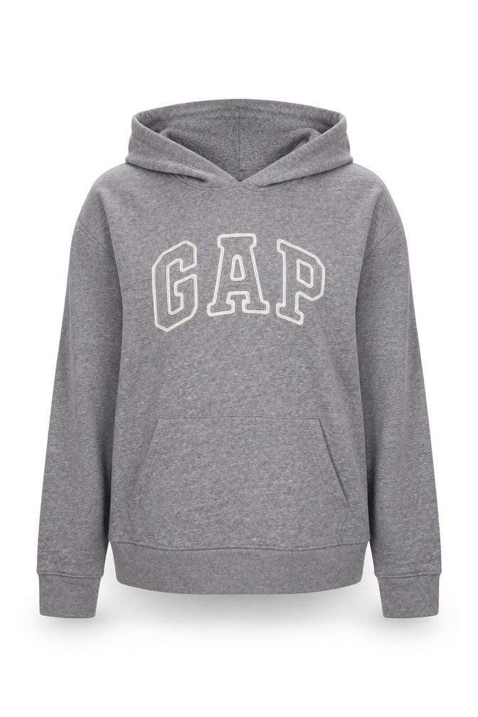 Gap Unisex Grey Logo Pullover Hoodie, Size M