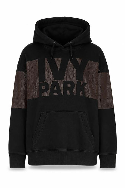 Front view of Ivy Park Women's XS Black Pullover Hoodie