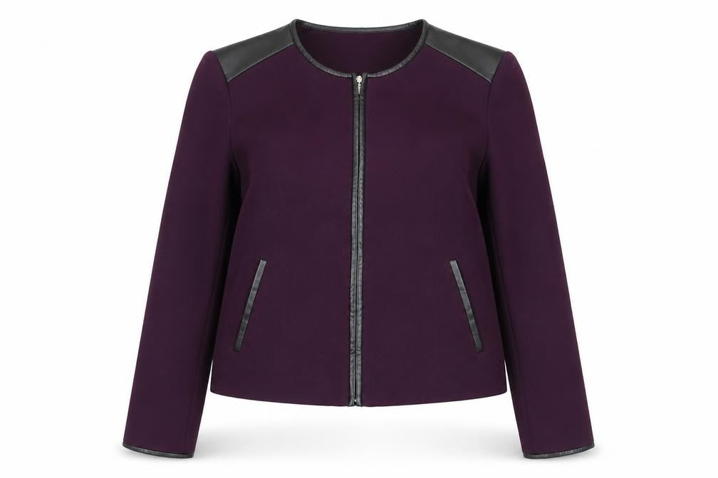 Calvin Klein Women's Purple Slim Wool Jacket Size 8