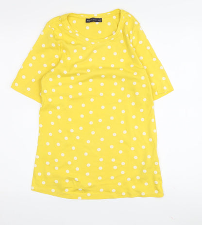 Marks & Spencer Women's Yellow Polka Dot T-Shirt