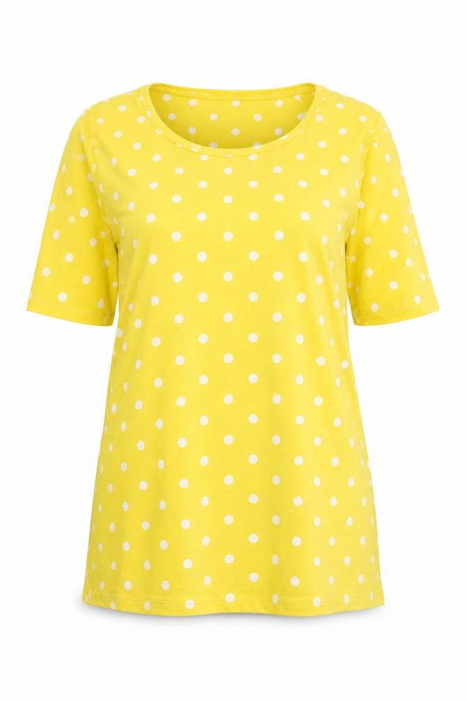Marks & Spencer Women's Yellow Polka Dot T-Shirt