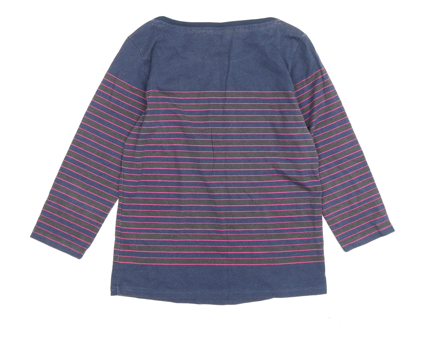 Maine New England Women's Blue Striped T-Shirt Size 14
