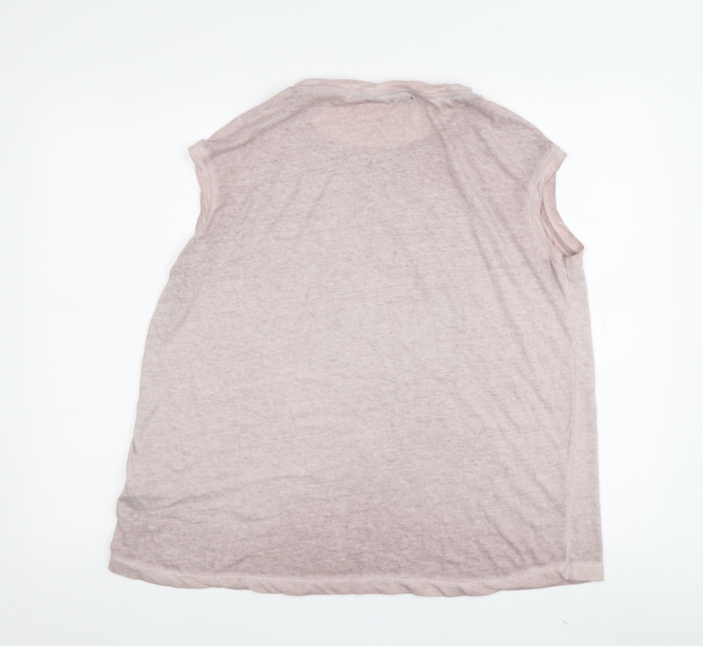 Crafted Women's Sleeveless Pink T-Shirt Size 14