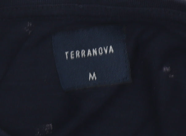 Terranova Blue Geometric T-Shirt, M, Unisex Casual
