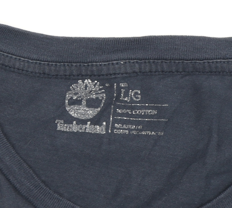 Timberland Men's Blue Graphic Print T-Shirt L