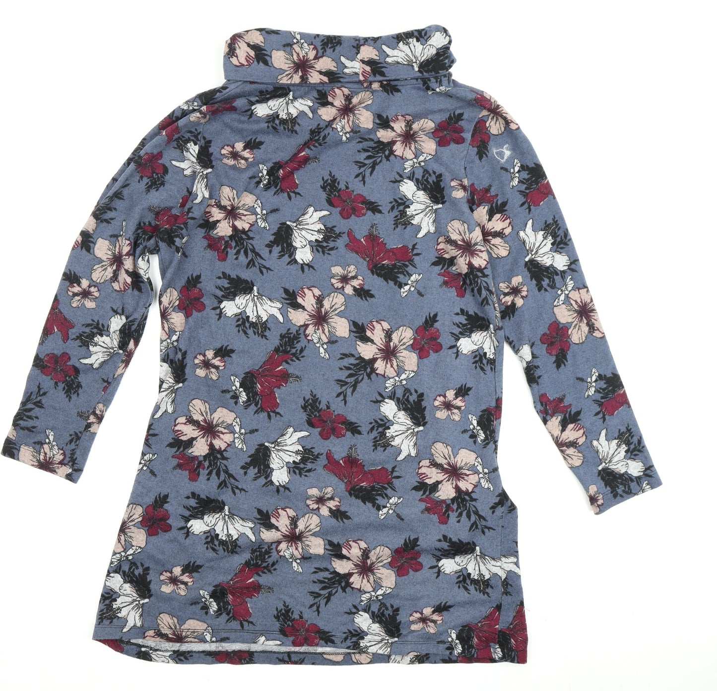 Jessica Graaf Women's Blue Floral Tunic, Long Sleeve, M