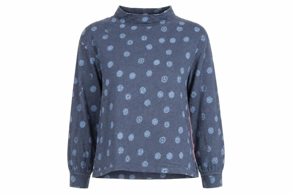 White Stuff Women's Blue Geometric Blouse Size 10