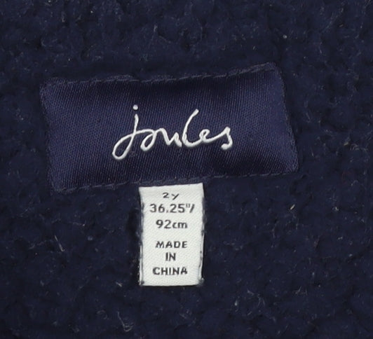 Joules Boys Blue Puffer Jacket 2 Years Hooded & Lined