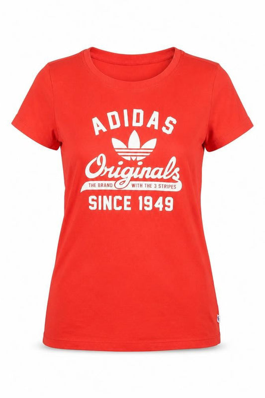 Adidas Women's Red T-Shirt, Size 6, Sporty Casual Style