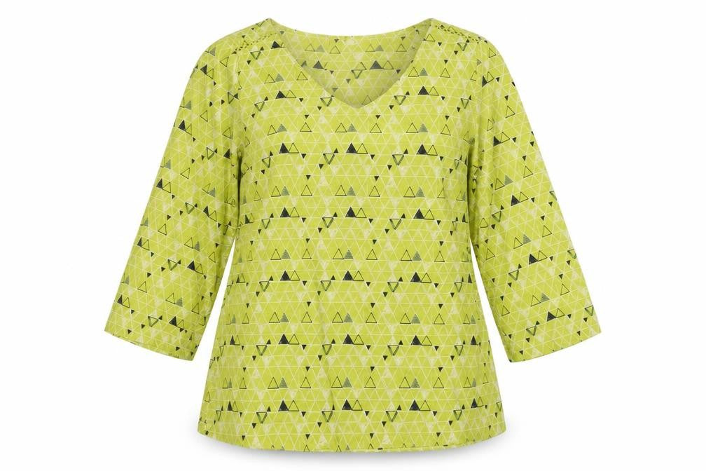 White Stuff Women's Green Geometric Tunic Blouse, Size 8