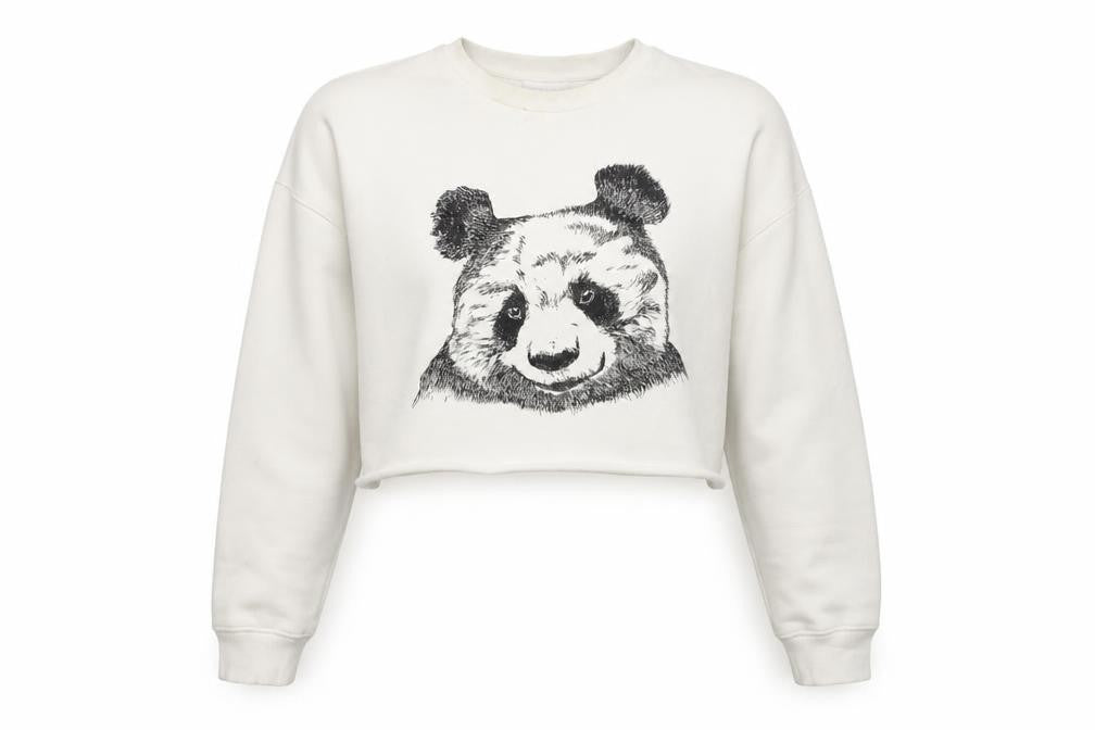 Topshop Women's White Panda Graphic Sweatshirt Size 10