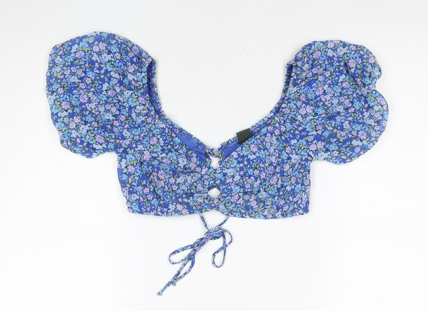 Wild Fable Women's Blue Floral Cropped Blouse XS