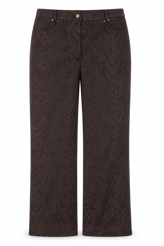 Jaeger Women’s Brown Animal Print Trousers - Size 12