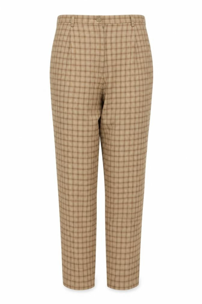 Country Rose Women's Beige Check Trousers Size 16