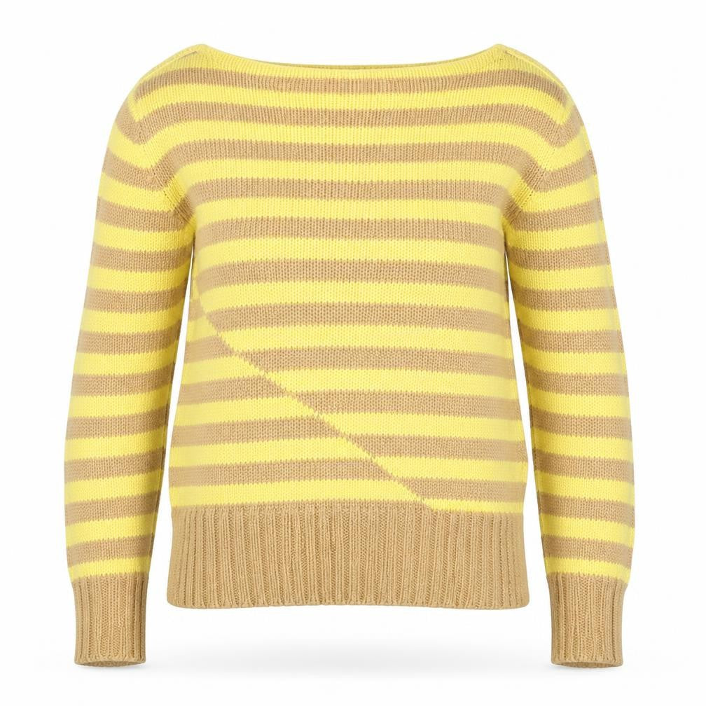 J.Crew Womens XS Striped Yellow Beige Pullover Jumper