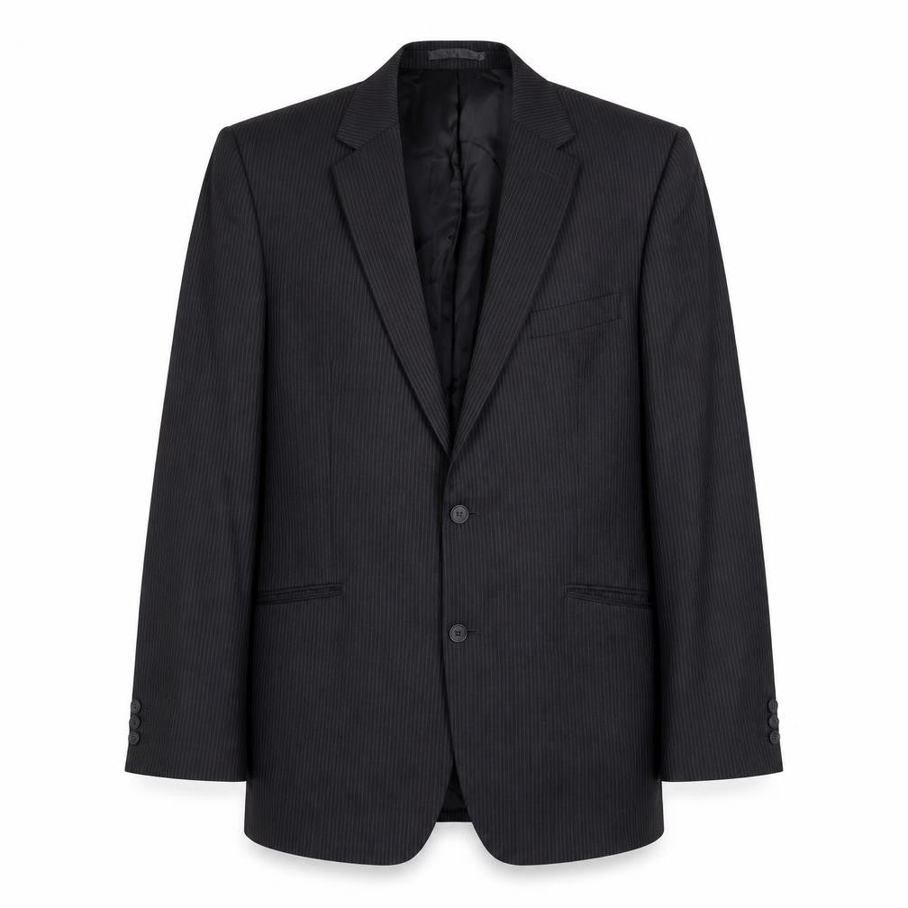 Jeff Banks Men's Black Striped Blazer 44L