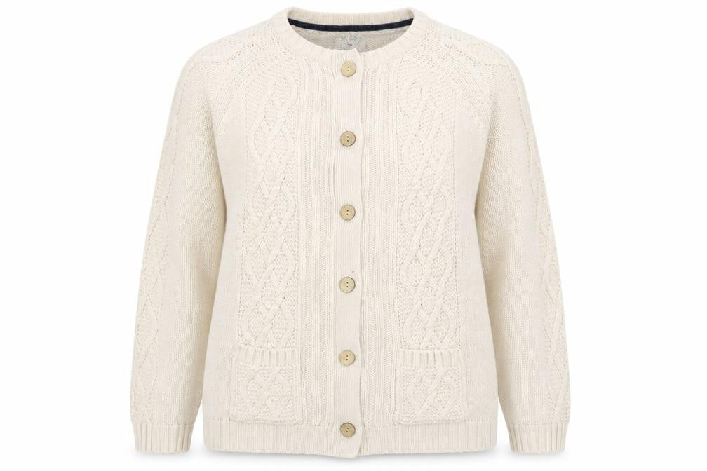 Country Rose Ivory Cable-Knit Cardigan XL