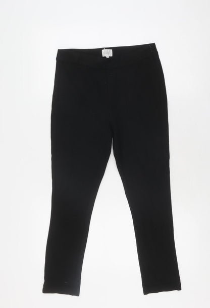 Additional front view of Kaliko Women's Black Cotton Blend Leggings, size 8