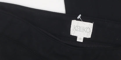 Close-up detail of Kaliko Women's Black Cotton Blend Leggings, size 8