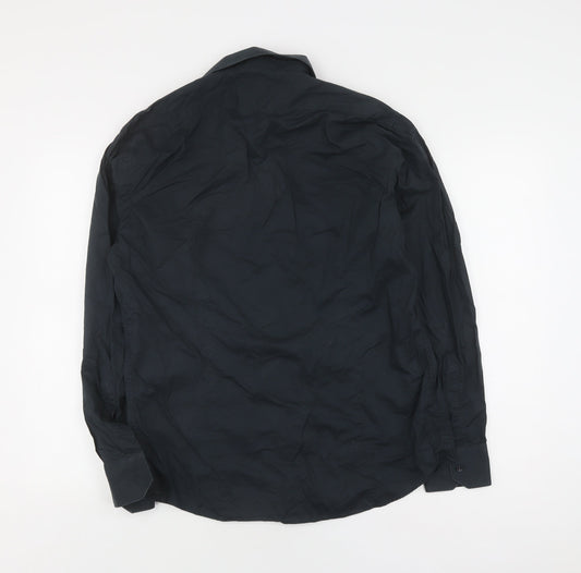 Trussardi Men's Black Long Sleeve Button-Up Shirt