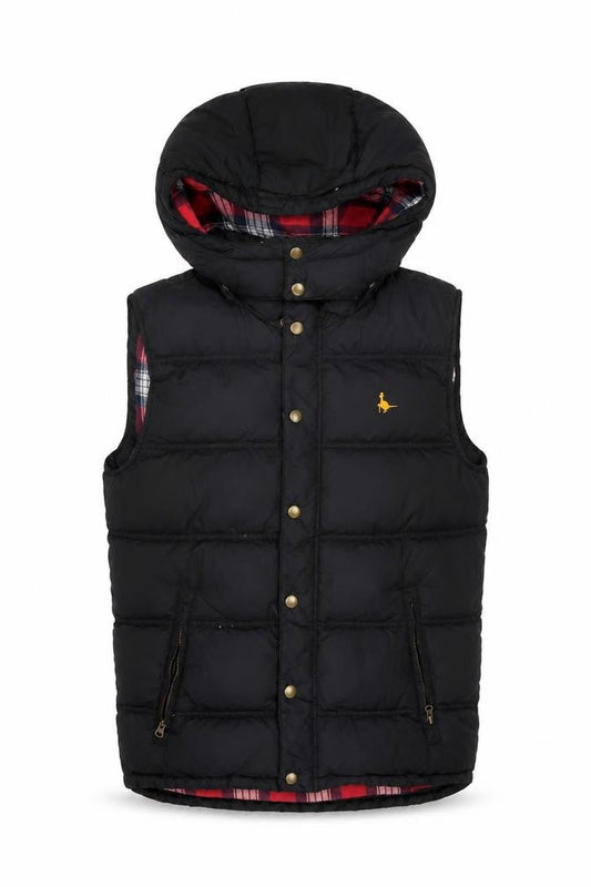 Jack Wills Women's Black XS Puffer Jacket, Hooded Quilted