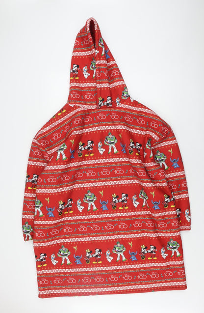 Preloved Disney Boys Hooded 100 Polyester Red Robe 11-12 Years - Front