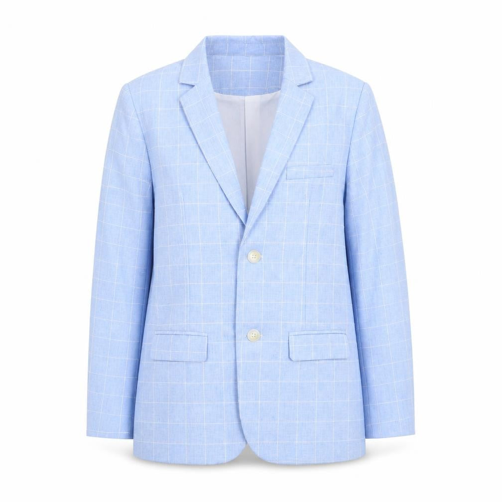 Lolanta Women's Blue Check Blazer, Size 14, 2-Button