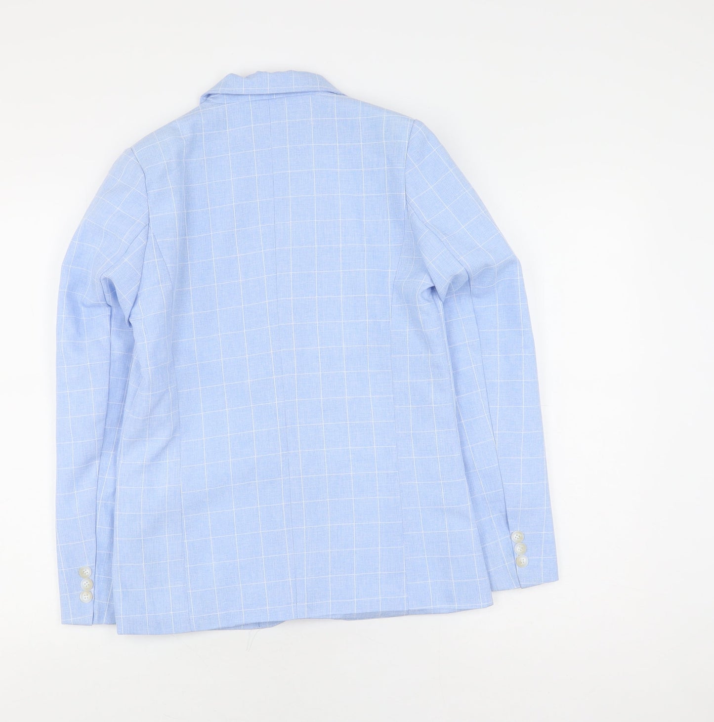 Lolanta Women's Blue Check Blazer, Size 14, 2-Button