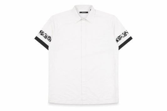 Moto Men's White Tribal Graphic Shirt M Short Sleeve