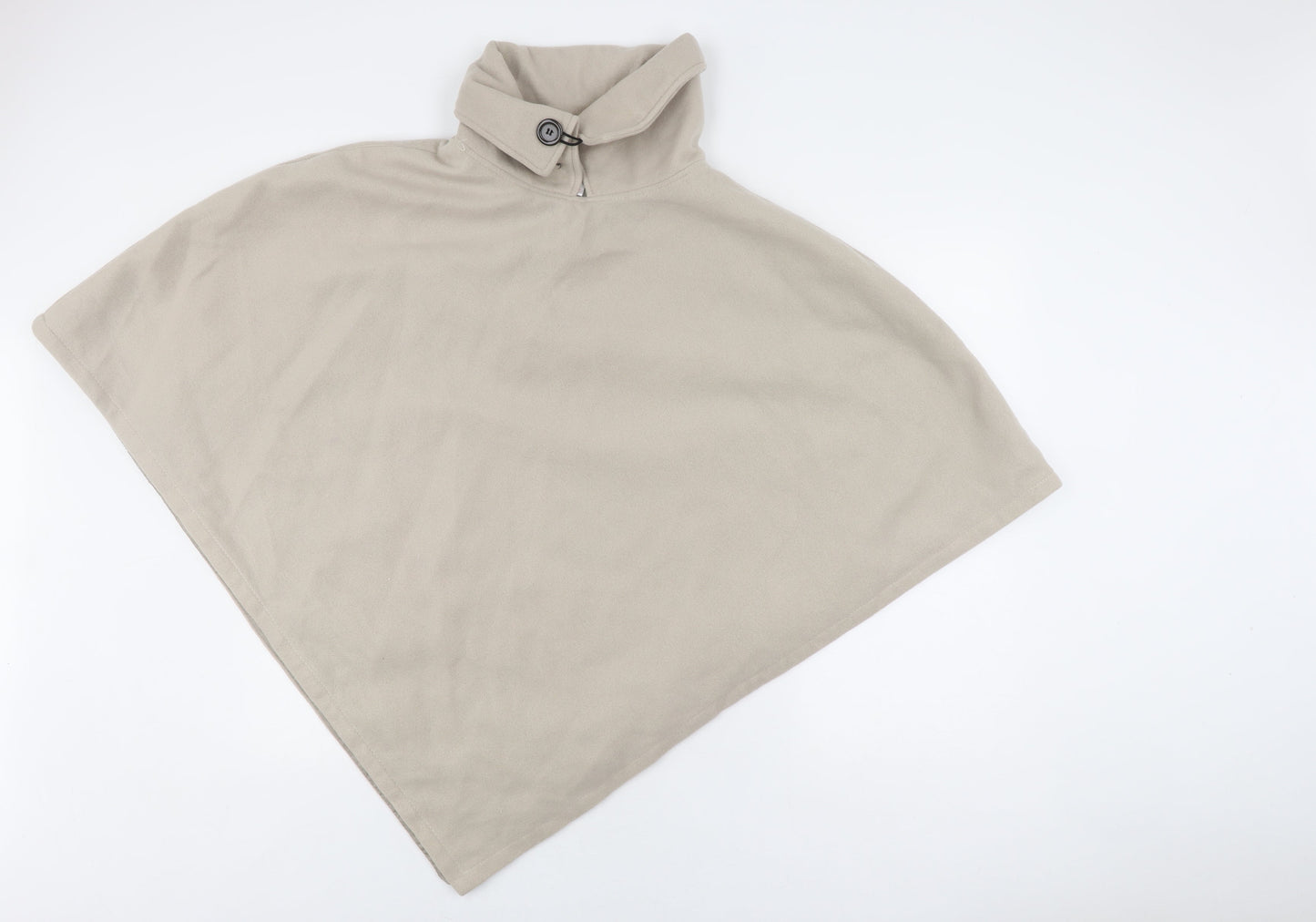 La Redoute Beige Women's Poncho, Button Detail, Collared