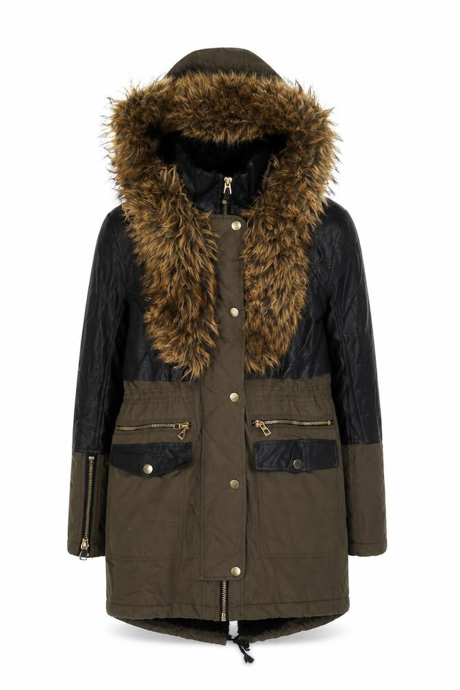 River Island Women's Green Parka Jacket Size 8 Winter Ready