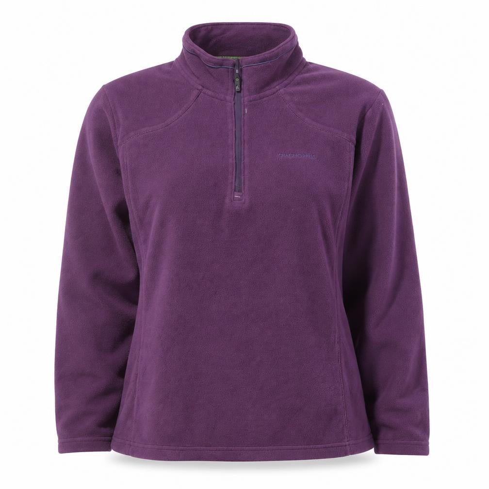 Craghoppers Women Purple Pullover Hoodie UK 12 1/2 Zip Polyester