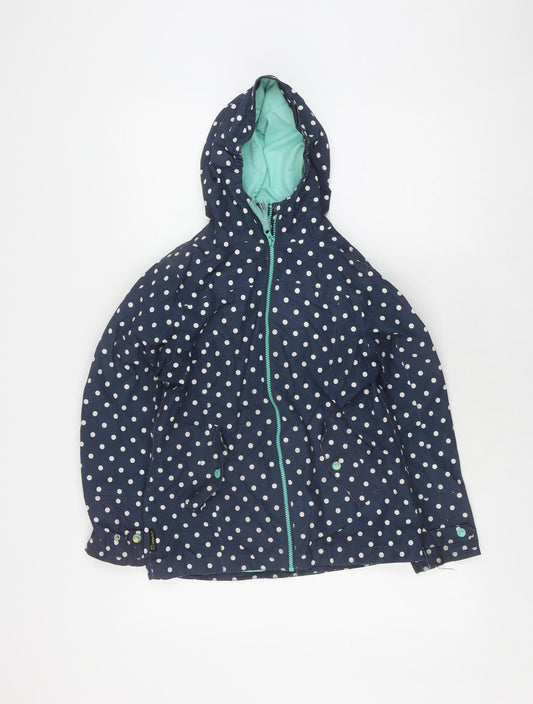 Gelert Girls Blue Polka Dot Rain Coat 11-12 Years Hooded