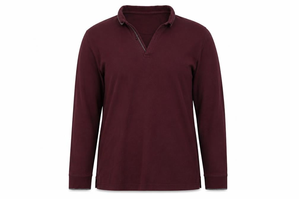 Massimo Dutti Unisex Maroon Polo Size L Classic Fit