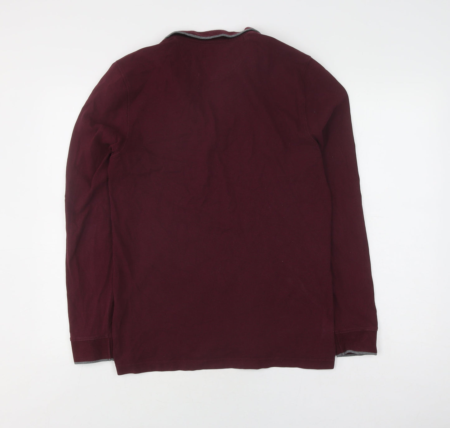 Massimo Dutti Unisex Maroon Polo Size L Classic Fit
