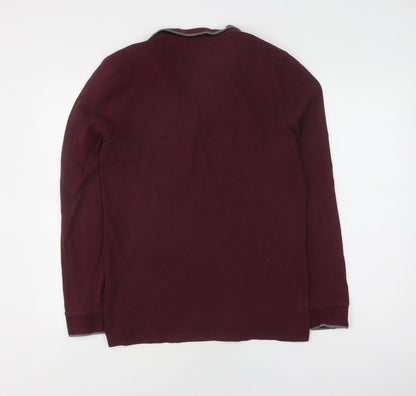 Massimo Womens Dutti Maroon Polo Classic Fit Size L