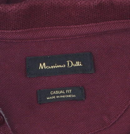 Massimo Womens Dutti Maroon Polo Classic Fit Size L