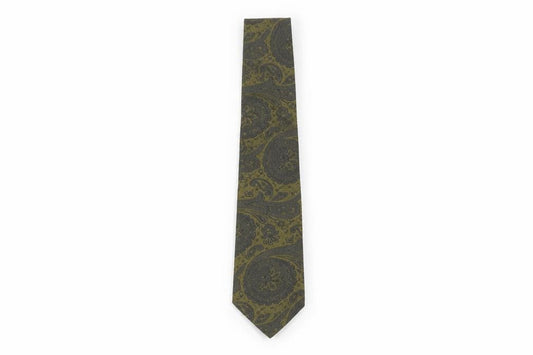 Paul Costelloe Men’s Green Paisley Tie - Silk Blend