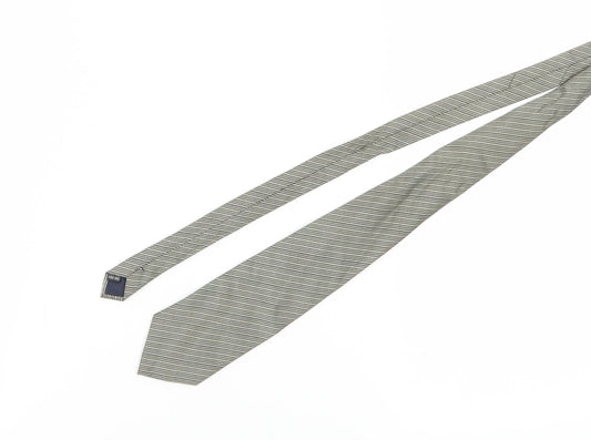 SUPERSMART Men's Grey Striped Silk Slim Tie