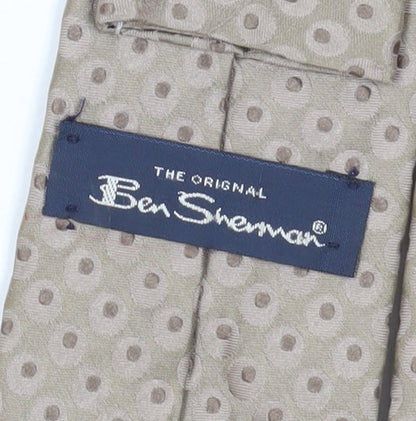 Ben Sherman Men's Beige Polka Dot Silk Tie