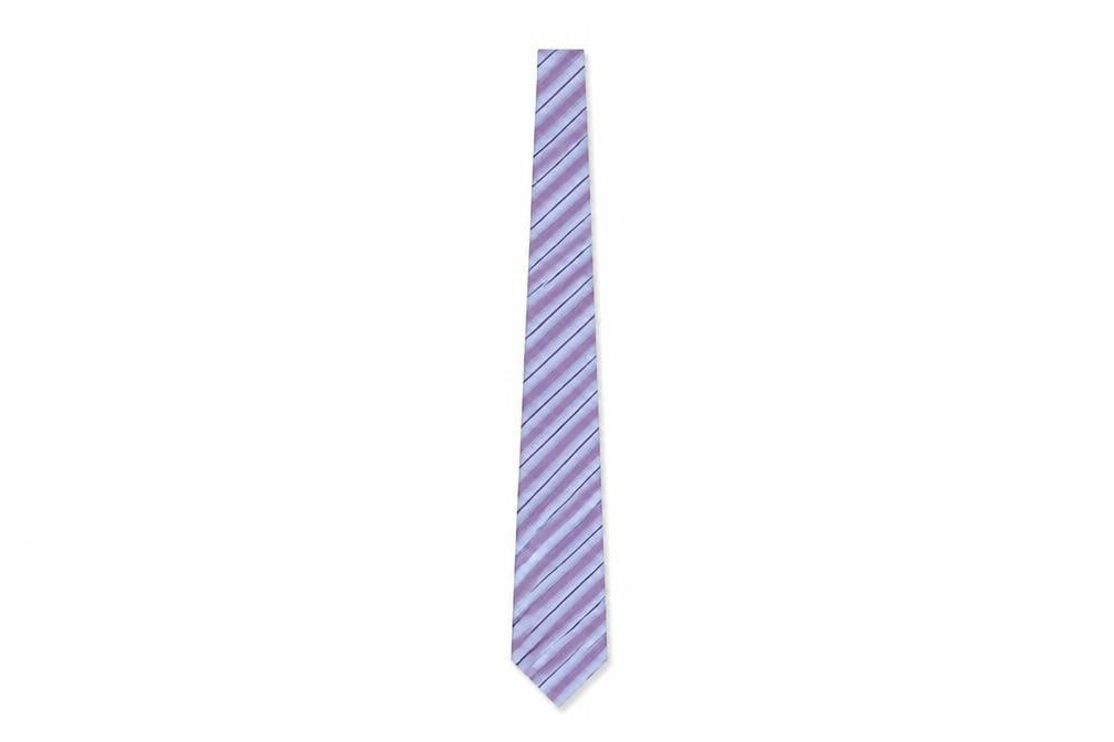 Van Heusen Purple Slim Silk Tie for Men - Striped Design
