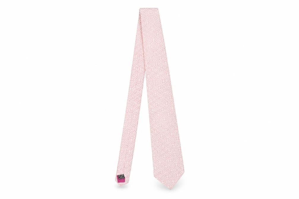 Jeff Banks Men's Pink Silk Geometric Tie, One Size