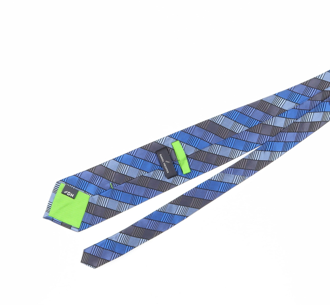 Daniel Hechter Men's Blue Geometric Silk Designer Tie